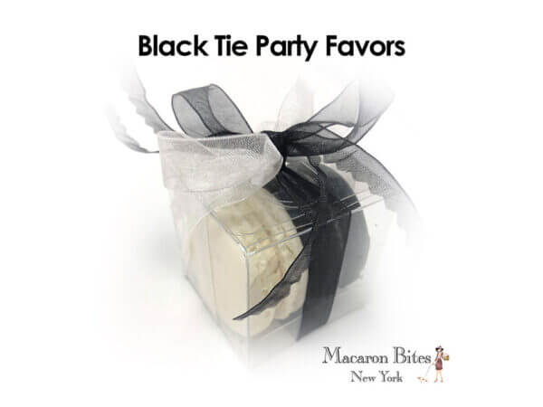 French Macarons Party Favors - 10 Pack (Black Tie) - Image 2